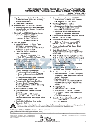 TMS320LC2403A datasheet - DSP CONTROLLERS