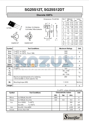 SG25S12DT datasheet - Discrete IGBTs