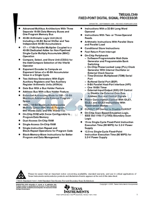 TMS320LC549 datasheet - FIXED-POINT DIGITAL SIGNAL PROCESSOR