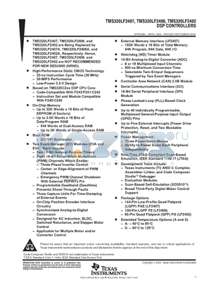 TMS320LF2407_08 datasheet - DSP CONTROLLERS