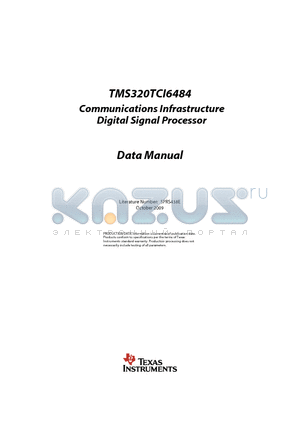 TMS320TCI6484 datasheet - Communications Infrastructure Digital Signal Processor