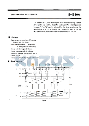 S-4630A datasheet - 64-bit THERMAL HEAD DRIVER