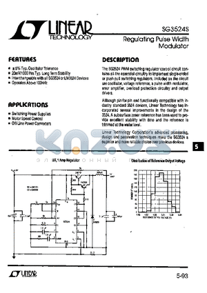 SG3524S datasheet - Regulating Pulse Width Modulator