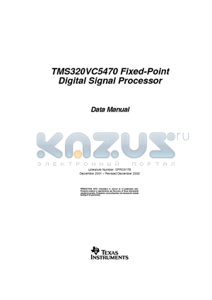 TMS320VC5470 datasheet - Fixed-Point Digital Signal Processor