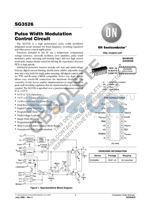 SG3526 datasheet - Pulse Width Modulation Control Circuit