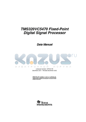 TMS320VC5470GHKA datasheet - Fixed-Point Digital Signal Processor