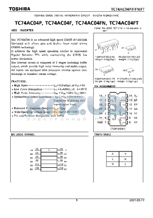 TC74AC04FT datasheet - HEX INVERTER