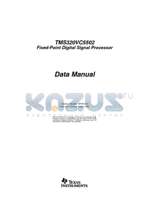 TMS320VC5502 datasheet - Fixed-Point Digital Signal Processor