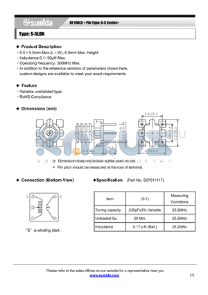 S-5LDN datasheet - RF COILS