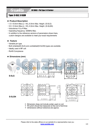 S-5LG datasheet - RF COILS