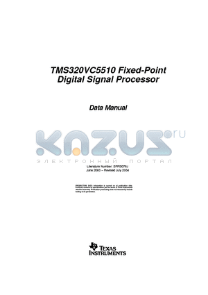 TMS320VC551 datasheet - Digital Signal Processor