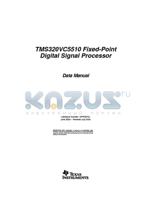 TMS320VC5510 datasheet - Digital Signal Processor
