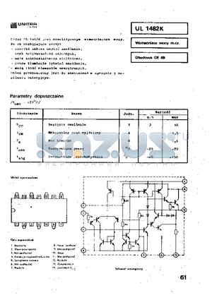 UL1482K datasheet - Wzmacniacz mocy m.cz