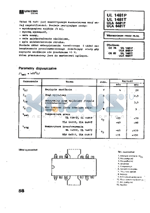 UL1481P datasheet - WZMACNIACZE MOCY M. CZ.