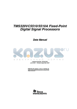 TMS320VC5510AGGW2 datasheet - Digital Signal Processors