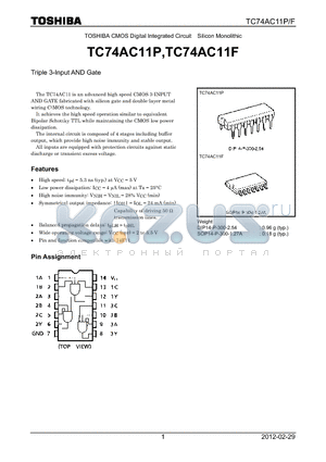 TC74AC11F_12 datasheet - Triple 3-Input AND Gate