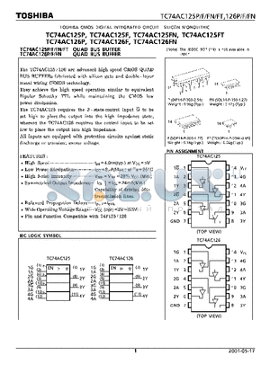 TC74AC126FN datasheet - CMOS DIGITAL INTEGRATED CIRCUIT SILICON MONOLITHIC