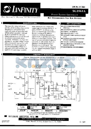 SG3561ADM datasheet - POWER FACTOR CONTROLLER