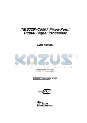 TMS320VC5507PGE datasheet - Fixed-Point Digital Signal Processor