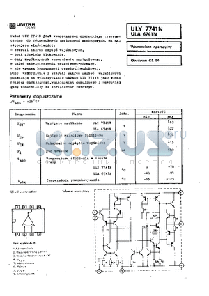 ULA6741N datasheet - ULY 7741N