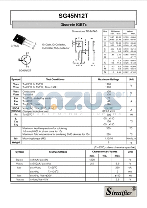 SG45N12T datasheet - Discrete IGBTs