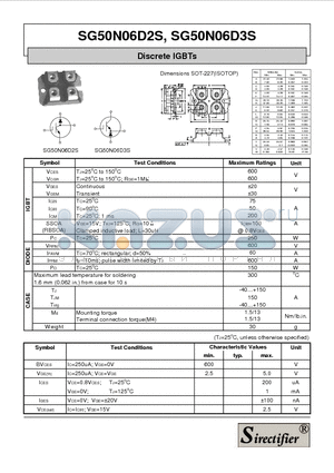 SG50N06D2S datasheet - Discrete IGBTs