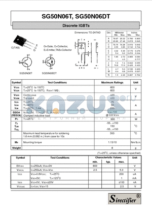 SG50N06DT datasheet - Discrete IGBTs