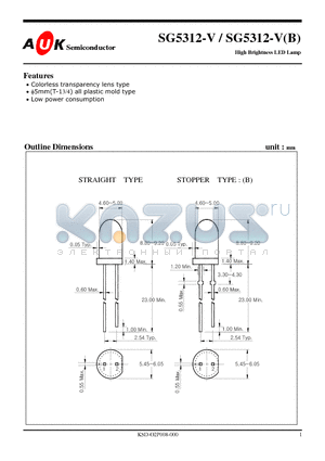 SG5312-V datasheet - High Brightness LED Lamp