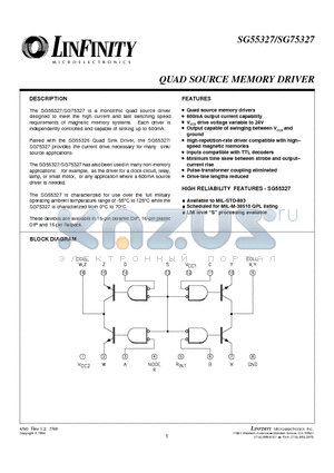 SG55327F-883B datasheet - QUAD SOURCE MEMORY DRIVER