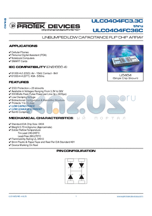 ULC0404FC12C datasheet - UNBUMPED LOW CAPACITANCE FLIP CHIP ARRAY