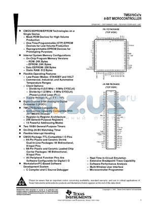 TMS370 datasheet - 8-BIT MICROCONTROLLER