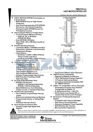 TMS370C012A datasheet - 8-BIT MICROCONTROLLER