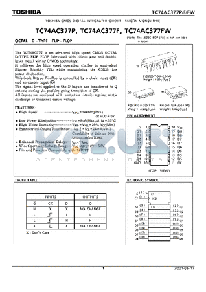 TC74AC377P datasheet - Toshiba CMOS digital integrated circuit silicon monolithic