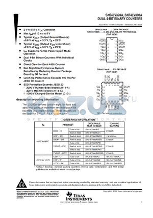 SN74LV393AD datasheet - DUAL 4-BIT BINARY COUNTERS