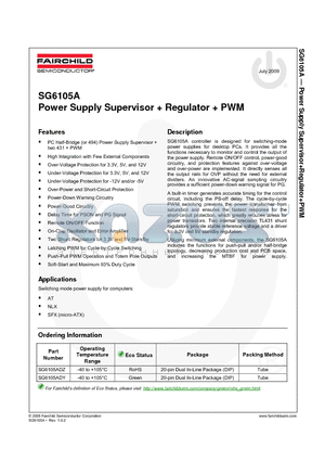 SG6105A_09 datasheet - Power Supply Supervisor  Regulator  PWM