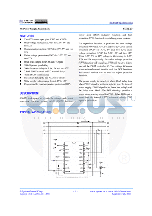 SG6520DZ datasheet - PC Power Supply Supervisors