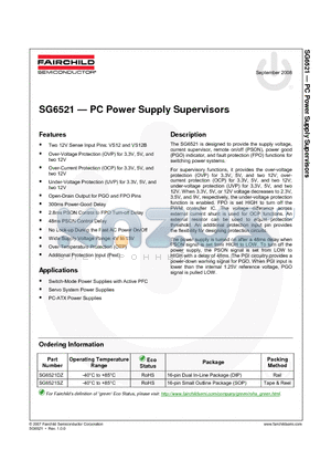 SG6521 datasheet - PC Power Supply Supervisors