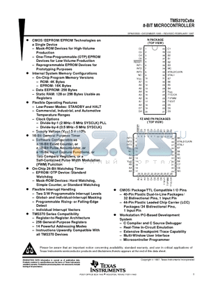 TMS370C380A datasheet - 8-BIT MICROCONTROLLER