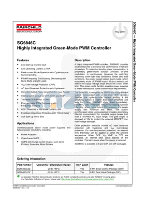 SG6846C datasheet - Highly Integrated Green-Mode PWM Controller