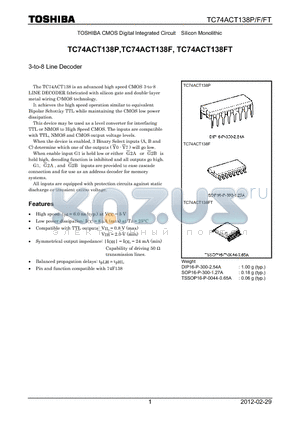 TC74ACT138FT_12 datasheet - 3-to-8 Line Decoder