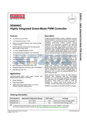 SG6846CLSZ datasheet - Highly Integrated Green-Mode PWM Controller