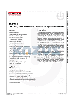 SG6859ATZ datasheet - Low-Cost, Green-Mode PWM Controller for Flyback Converters