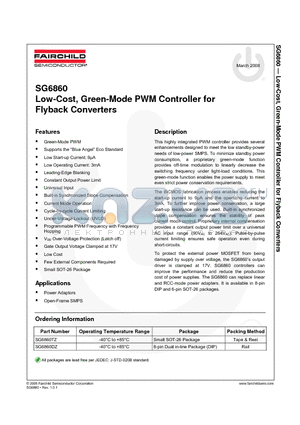 SG6860TZ datasheet - Low-Cost, Green-Mode PWM Controller for Flyback Converters