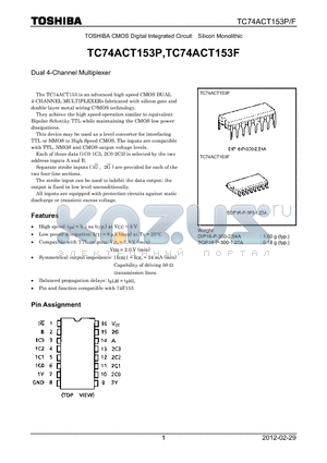 TC74ACT153P_12 datasheet - Dual 4-Channel Multiplexer