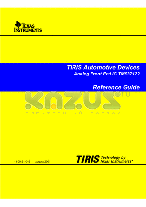 TMS37122 datasheet - TIRIS Automotive Devices Analog Front End IC TMS37122