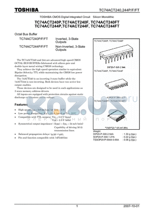 TC74ACT240F datasheet - CMOS Digital Integrated Circuit Silicon Monolithic Octal Bus Buffer