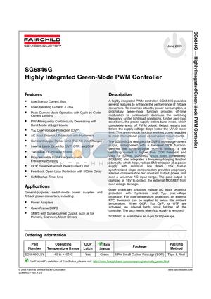 SG6846G datasheet - Highly Integrated Green-Mode PWM Controller