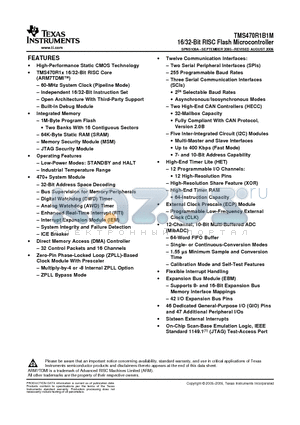 TMS470R1B1MPGEA datasheet - 16/32-Bit RISC Flash Microcontroller