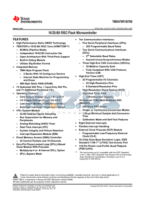 TMS470R1B768_08 datasheet - 16/32-Bit RISC Flash Microcontroller