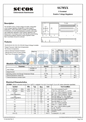 SG7806 datasheet - Positive Voltage Regulator